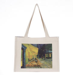 SHOPIKA Geanta de umar din material textil cu imprimeu inspirat din pictura celebra Cafeneaua de Van Gogh