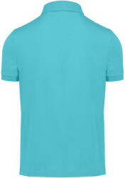 B&C modern, klasszikus stílusú, előzsugorított galléros férfi pamut póló O01, Meta Turquoise-M (BO015107)