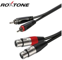 Roxtone 2x XLR alj - 2x RCA dugó szerelt kábel 1m