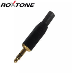 Roxtone RJ089S-BG Sztereo 3.5 aranyozott jack dugó (fekete)