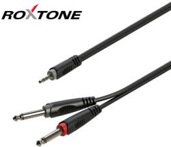 Roxtone 3, 5mm Jack-2x 6, 35mm Jack szerelt jelkábel 3m