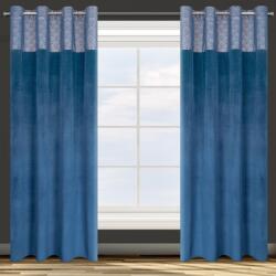 Takoy Draperie AGNES din catifea cu o dungă decorativă cu imprimeu auriu în stil oriental în partea de sus DESIGN 91