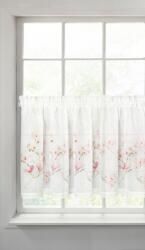 Takoy Perdea din vitraliu realizată din etamină, decorată cu imprimeu de magnolie și dantelă, stil rustic 150 x 60 cm