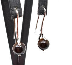 MyVanilla Ásvány Fülbevaló golyó drávit ívelt logó 10mm