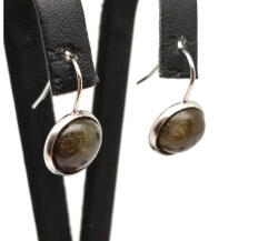 MyVanilla Ásvány Fülbevaló lencse labradorit bedugós fém kerettel 8mm