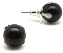 MyVanilla Ásvány Fülbevaló golyó acél karmos Purpurit 10mm