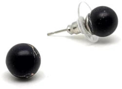 MyVanilla Ásvány ⚫ Fülbevaló golyó szinezett fekete regalit 8-8, 5mm