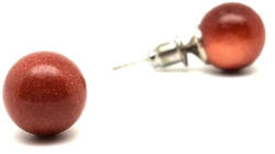 MyVanilla Ásvány Fülbevaló golyó vörös goldstone 8mm