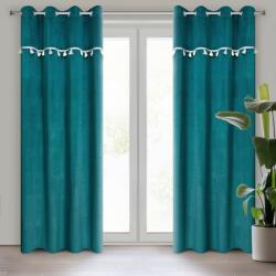 Takoy Gyerek bársony sötétítő függöny KIDS dekorszalaggal és háromdimenziós elefántokkal 140 x 250 cm