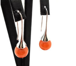 MyVanilla Ásvány Fülbevaló golyó barack aventurin kürt lógós 10mm