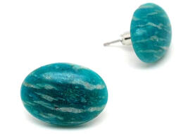 MyVanilla Ásvány Fülbevaló ovális amazonit orosz 13x18mm