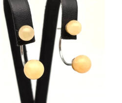 MyVanilla Ásvány Fülbevaló golyó kalcit narancs dupla 6, 5-8, 5mm