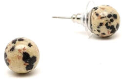 MyVanilla Ásvány Fülbevaló golyó jáspis dalmata 10mm