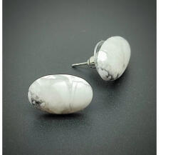 MyVanilla Ásvány Fülbevaló ovál howlit 10x16mm