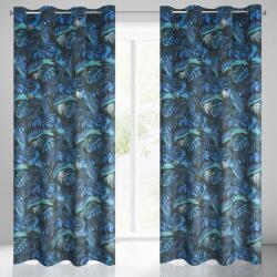 Takoy Bársony sötétítő függöny egzotikus levélmintával és ezüst díszítéssel