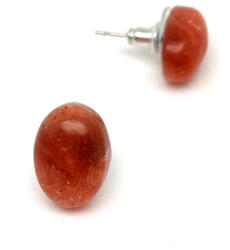 MyVanilla Ásvány Fülbevaló ovális napkő 12x16mm