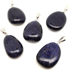MyVanilla Ásvány Goldstone kék csepp medál 20/25mm