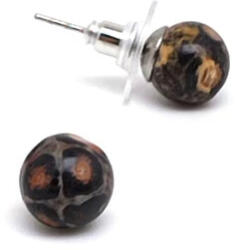 MyVanilla Ásvány Fülbevaló golyó leopárd jáspis 8mm