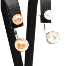 MyVanilla Ásvány Fülbevaló ropp golyó arany aurakvarc dupla 6, 5-8, 5mm