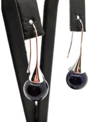 MyVanilla Ásvány Fülbevaló golyó kék goldstone kürt lógós 10mm