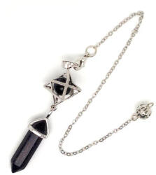 MyVanilla Ásvány Inga csúcs merkaba Goldstone kék 8x35mm