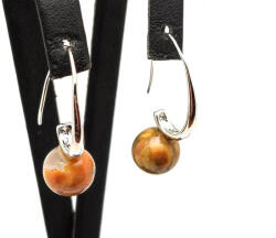 MyVanilla Ásvány Fülbevaló golyó sardonyx íves lógós 10-11mm