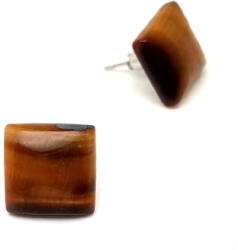 MyVanilla Ásvány Fülbevaló négyzet tigrisszem 13x13mm