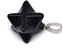 MyVanilla Ásvány Merkaba medál goldstone kék 2x2cm