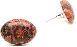 MyVanilla Ásvány Fülbevaló ovális jáspis leopárd 6x8mm