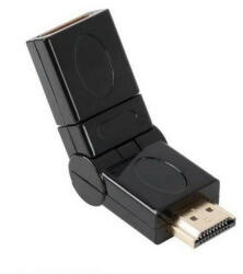 DRO HDMI aljzat-HDMI dugós csatlakozó fekete elforgatható