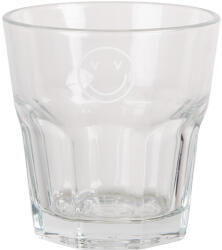 Clayre & Eef Set 6 pahare sticla transparenta alba Smile Ø 8x8 cm / 200 ml (BHSGL0010) Pahar