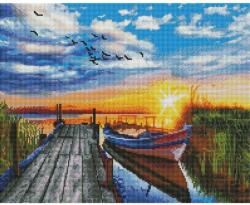 Makana Nyári este a tavon - Gyémántszemes kirakó készlet, kerettel (40x50 cm)