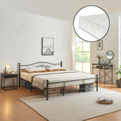 PremiumXL En. Casa Fém Ágykeret és Ágyrács Matraccal Florenz 180x200 cm Fekete