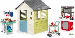 Smoby Set căsuță cu bucătărie și cărucior veterinar Jolie Life Smoby cu ușă mică și cărucior de servire (SM810737-15) Casuta pentru copii
