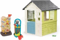 Smoby Set căsuță cu ușă mică și perete activ cu joc de apă Jolie Life Smoby și cărucior de grădină cu accesorii (SM810737-17) Casuta pentru copii