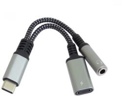 PremiumCord USB 2.0 Type C USB 2.0 Type C + Jack Átalakító Fekete-Ezüst 13cm KU31ZVUK04 (KU31ZVUK04)