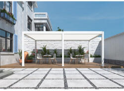 Iris MP-106WH bioklimatikus, elektromos mozgatású, LED világítású, fehér 6x4 m pergola (351147)