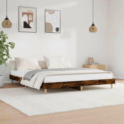 vidaXL füstös tölgy színű szerelt fa ágykeret matrac nélkül 120x200 cm (VD832050)