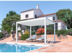 Iris MP-103WH bioklimatikus, elektromos mozgatású, LED világítású, fehér 3x4 m pergola (351145)