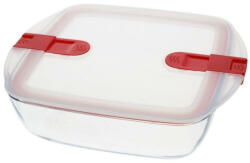 Pyrex COOK&HEAT Szögletes sütőtál műanyagfedővel 25cm
