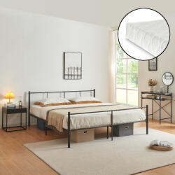 PremiumXL En. Casa Fémkeretes Ágy Laos Matraccal 200 x 160 cm Fekete