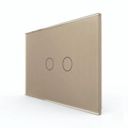LIVOLO Intrerupator Dublu cu Touch din Sticla LIVOLO - Standard Italian Auriu (VL-FC2-2G-3A)