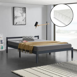 PremiumXL En. Casa Ágykeret Ágyráccsal Nakkila Matraccal Fenyő 140x200 cm sötétszürke