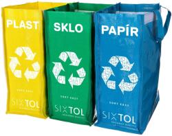 SIXTOL Sort Easy 3 Slim szelektív hulladékgyűjtő, 18 × 30 × 40 cm, 3 × 22 l, 3 darab (SX4211)