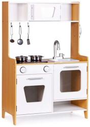 ECOTOYS fa Babakonyha fény- és hangeffekttel + kiegészítők - fehér-barna (PLK534)