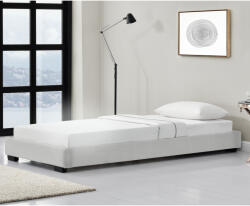 PremiumXL Corium Kárpitozott Ágy Műbőr Ágy Ágykeret Ágyráccsal 90x200 cm Fehér Corium