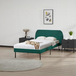 PremiumXL En. Casa Kárpitozott Ágy Porvoo bársony 90x200 cm sötétzöld