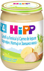 Hipp Био пюре Hipp - Картофи с копър и заешко месо, 190 g (6173)