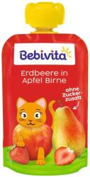 Bebevita Плодова закуска Bebivita - Ягода, ябълка и круша, 90 g (19065)
