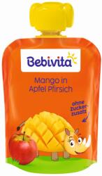 Bebevita Плодова закуска Bebivita - Ябълка, праскова и манго, 90 g (19062)